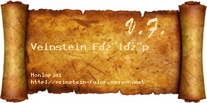 Veinstein Fülöp névjegykártya